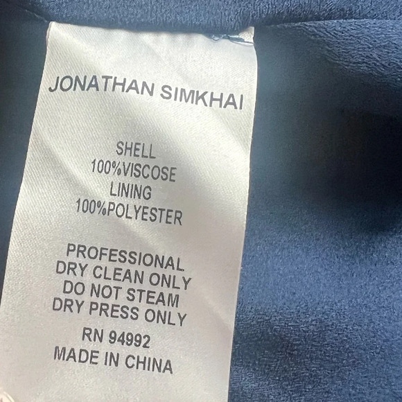 Jonathan Simkhai Priscilla Palm Print Sleeveless V-Neck Midi Dress Blue Women 2 - Picture 12 of 12